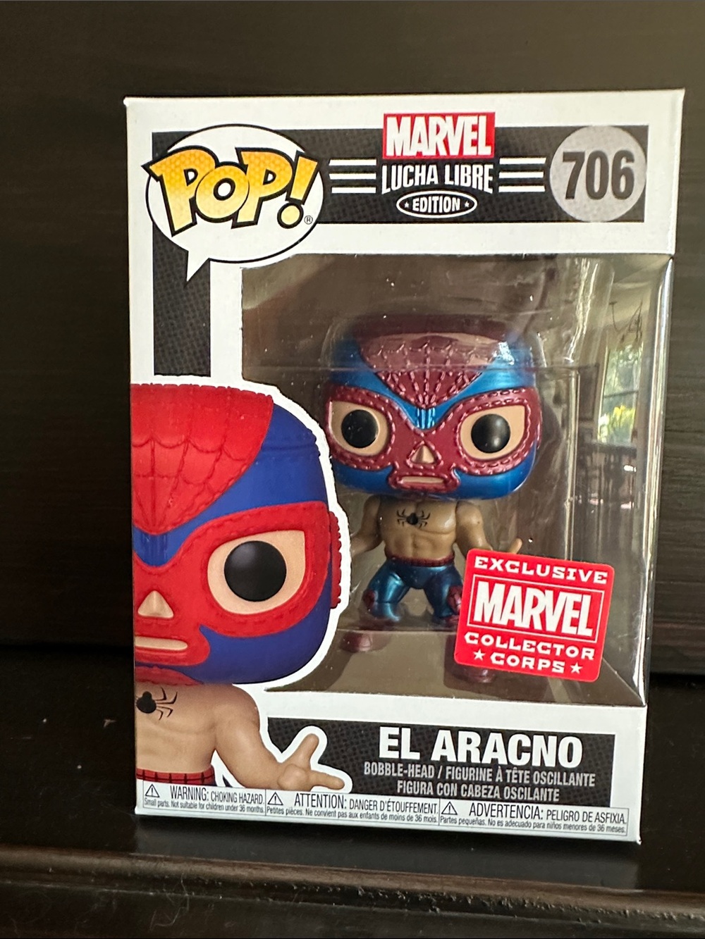 Marvel El Aracno Lucha Libre Pop! - Blue, Red, Tan